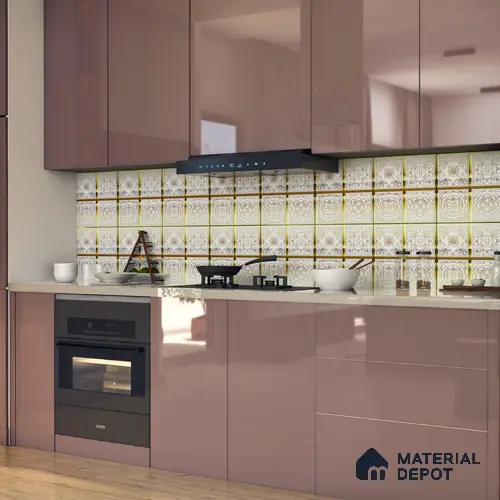 Metallic Wall Tile TL 07235 C Golden Ivory 1 ft x 1 ft Ceramic Matte Finish - 9 mm | 2 mm Spacer is Mandatory | Suitable For Bathroom, Kitchen, Dining Area | Please Expect a Slight Variation of Pattern
